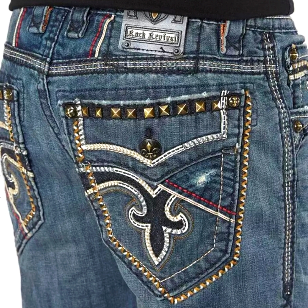 🆕️Rock Revival Artur Slim Taper Stretch Jeans. Men's Size: Waist 34x32 Inseam.